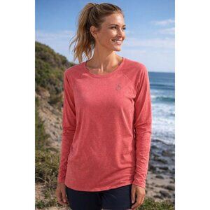 Reel Skipper  Performance Flowy Top Sz Large Sun shirt UPF +30 Orange NEW